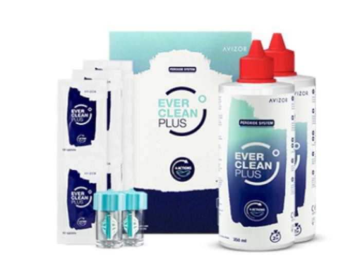 Avizor Ever Clean PLUS 2 x 350ml + 90 Tabletten incl. 2 Behälter